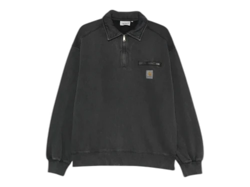 Carhartt WIP Half Zip Detroit Sweatshirt Black (Stone Washed)